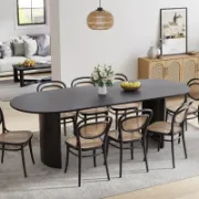 Oval Wood Dining Table with 2 Legs