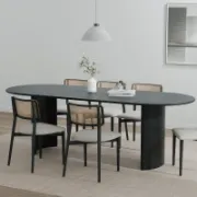 Oval Wood Dining Table with 2 Legs