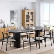 Oval Wood Dining Table with 2 Legs