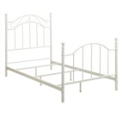 Panel Bed with Curved Lines and Scrolled Metalwork for Children