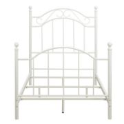 Panel Bed with Curved Lines and Scrolled Metalwork for Children