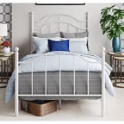 Panel Bed with Curved Lines and Scrolled Metalwork for Children