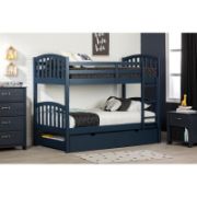 Kids Wooden Bunk Bed with Storage Drawers and Built-In Ladder