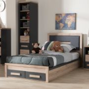 Twin Upholstered Platform Bed with Storage Drawers for Kids