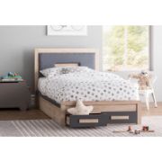 Twin Upholstered Platform Bed with Storage Drawers for Kids