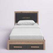 Twin Upholstered Platform Bed with Storage Drawers for Kids