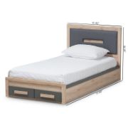 Twin Upholstered Platform Bed with Storage Drawers for Kids