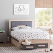 Twin Upholstered Platform Bed with Storage Drawers for Kids