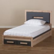 Twin Upholstered Platform Bed with Storage Drawers for Kids