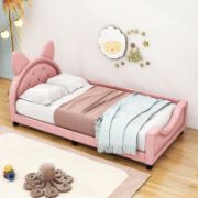 Kids' Cartoon Ears Twin Platform Bed