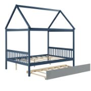 Kids' House Full Bed With Trundle