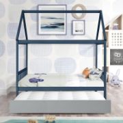 Kids' House Full Bed With Trundle