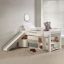 Kids' Pine Wood Loft Bed with Slide and Storage