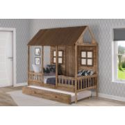 Rustic Porch-Inspired Kids' Twin Bed with Roll-Out Trundle