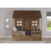 Rustic Porch-Inspired Kids' Twin Bed with Roll-Out Trundle