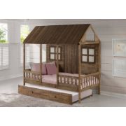 Rustic Porch-Inspired Kids' Twin Bed with Roll-Out Trundle
