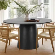 Solid Oak Round Pedestal Dining Table