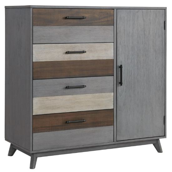 Kids’ Gray Wardrobe with Drawers and Adjustable Shelves