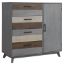 Kids’ Gray Wardrobe with Drawers and Adjustable Shelves