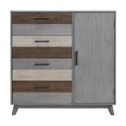 Kids’ Gray Wardrobe with Drawers and Adjustable Shelves