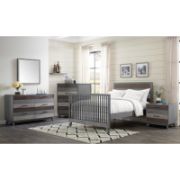 Kids’ Gray Wardrobe with Drawers and Adjustable Shelves