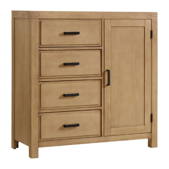 Kids’ Honey Wood Wardrobe with Deep Drawers
