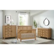 Kids’ Honey Wood Wardrobe with Deep Drawers