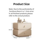 Cream Upholstered Kids' Nightstand with Rounded Safety Design