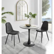 White Marble Round Dining Table And Chairs