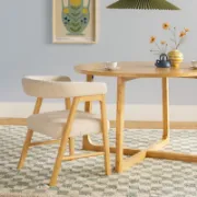 5 Piece Round Solid Wood Dining Table Set