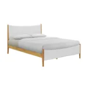 Japandi Style Boucle Upholstered Bed