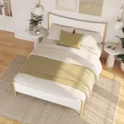 Japandi Style Boucle Upholstered Bed