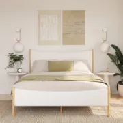 Japandi Style Boucle Upholstered Bed