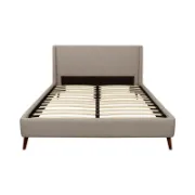 Mid-Century Modern Inspired Upholstered Bed