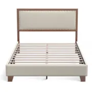 Contemporary Walnut Solid Wood Bed