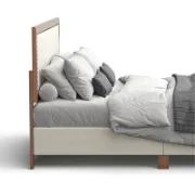 Contemporary Walnut Solid Wood Bed