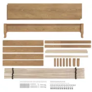 Natural Red Oak Solid Wood Bed – Rustic Modern King Frame