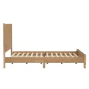 Natural Red Oak Solid Wood Bed – Rustic Modern King Frame