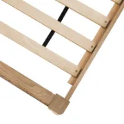 Natural Red Oak Solid Wood Bed – Rustic Modern King Frame