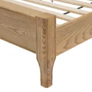Natural Red Oak Solid Wood Bed – Rustic Modern King Frame