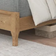 Natural Red Oak Solid Wood Bed – Rustic Modern King Frame