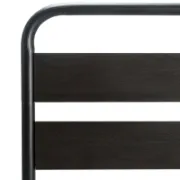 Minos Modern Metal Bed Frame with Wooden Headboard and Footboard
