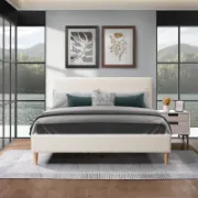 Boucle Platform Bed – Modern Style with Plush Texture