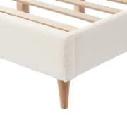 Boucle Platform Bed – Modern Style with Plush Texture
