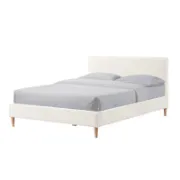 Boucle Platform Bed – Modern Style with Plush Texture