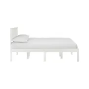 Mid-Century Solid Wood Bed – Durable with Under-Bed Storage