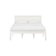 Mid-Century Solid Wood Bed – Durable with Under-Bed Storage