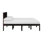 Mid-Century Solid Wood Bed – Durable with Under-Bed Storage