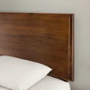 Contemporary Solid Wood Bed with Adjustable Headboard
