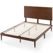 Contemporary Solid Wood Bed with Adjustable Headboard